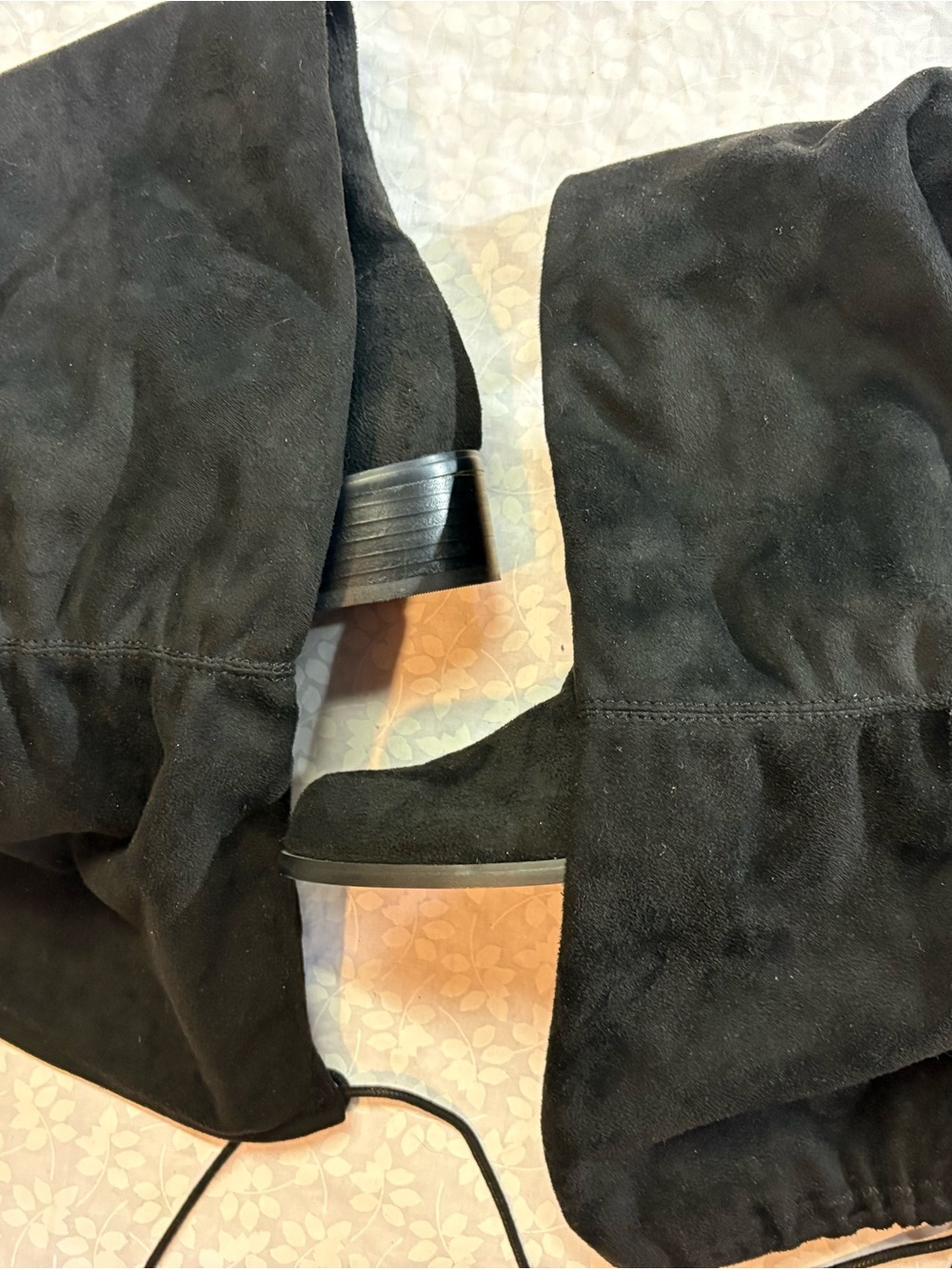 Charles By Charles David Black Over-the-Knee Suede Boots.Back Tie Style. Pull up - Picture 2 of 4